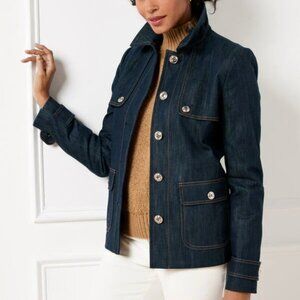 Short Denim Trench Coat